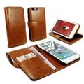 Ashtead Retail & Wholesale Tuff Luv J3-53 Vintage Genuine Leather Wallet Style Free Screen Protector Case & Stand Cover for Apple iPhone 7 Plus; Brown J3_53